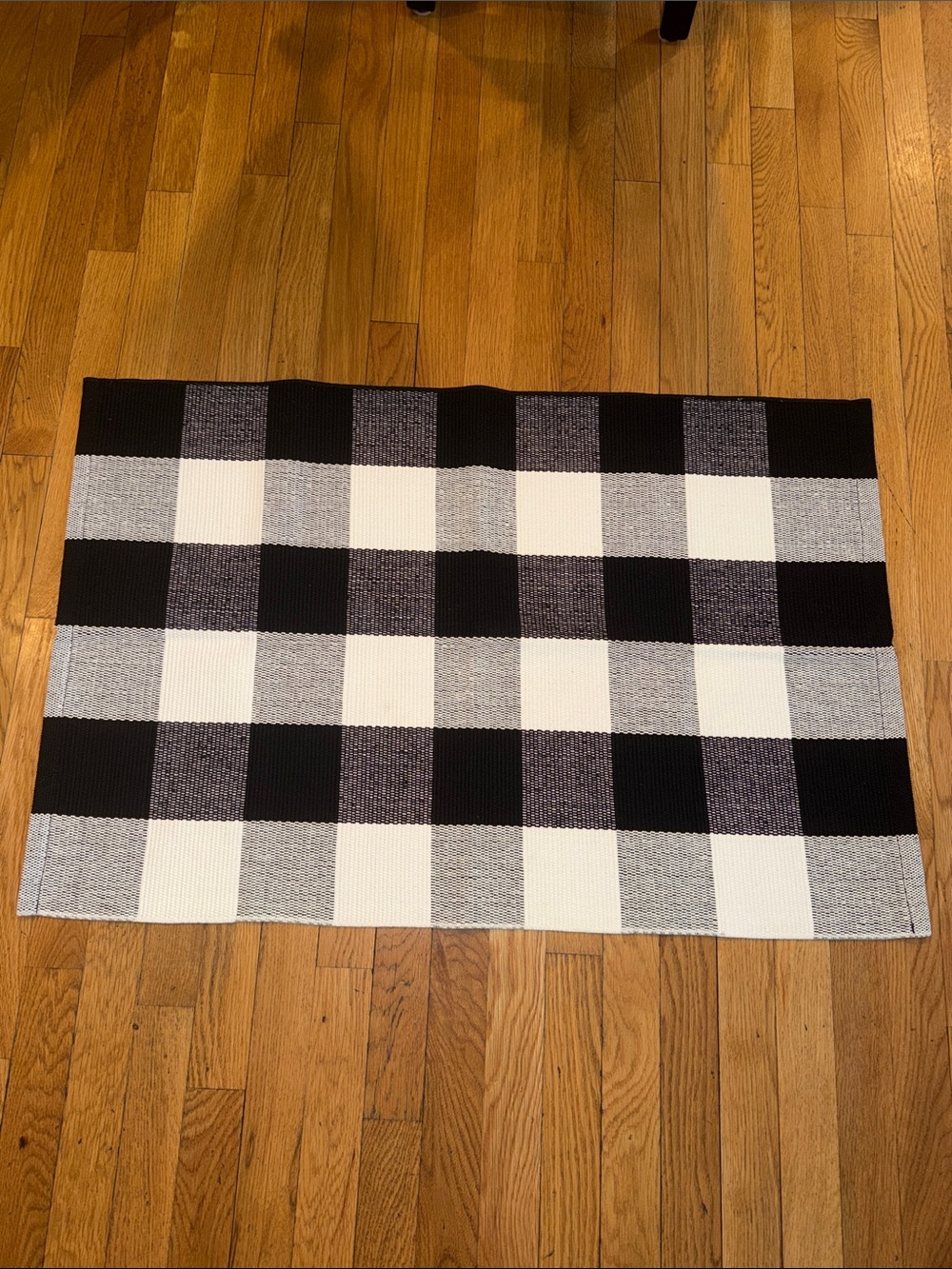 Buffalo Check Woven Accent Rug - Black, White & Gray 2’x3’